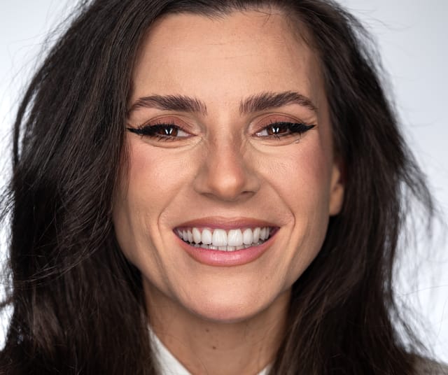 Vedere frontală după tratamentul interdisciplinar